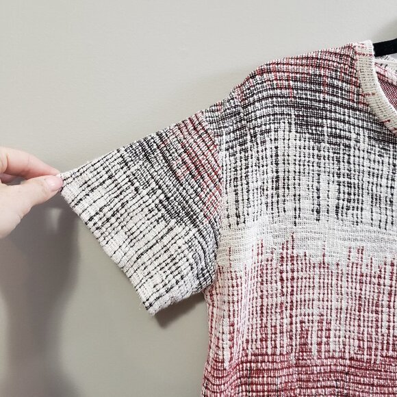 Zara * Abstract Red Black Ivory Tunic * Pockets S - Picture 7 of 10